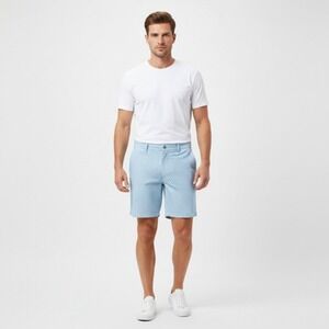 Peter Millar Shorts Men s Size L Light Blue Regular Fit Elastic Waistband